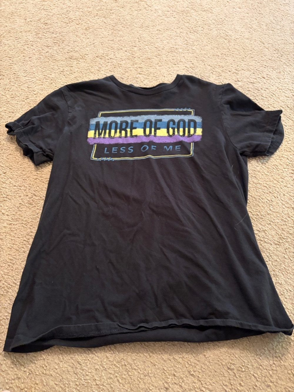 More of God Less of Me Short Sleeve Graphic Tee - Black